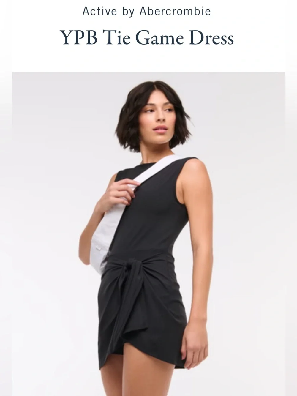 YPB Abercrombie Tie Game Romper Dress Black L NWT - Picture 2 of 15